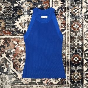 Nine West Vibrant Blue Ribbed Tank Top